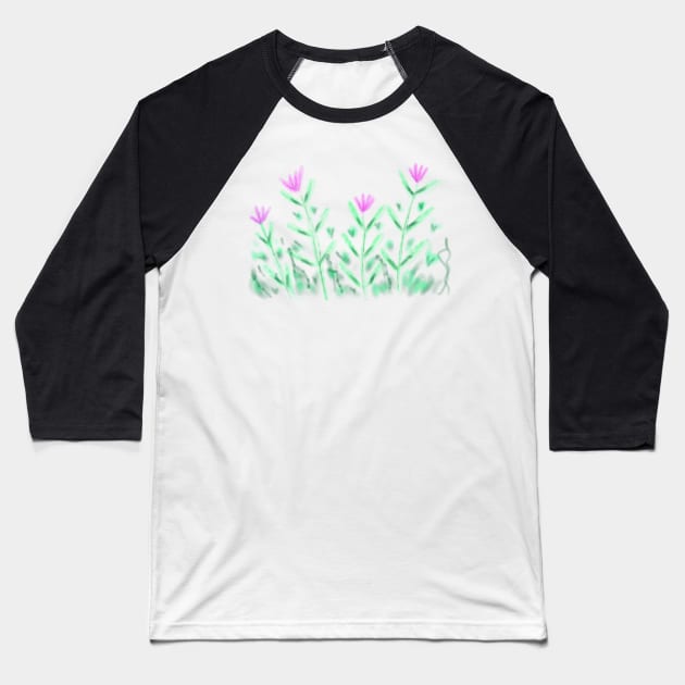 Pink flower watercolor leaf art Baseball T-Shirt by Artistic_st